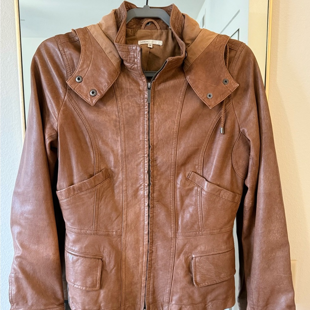 Vince Brown Leather Jacket